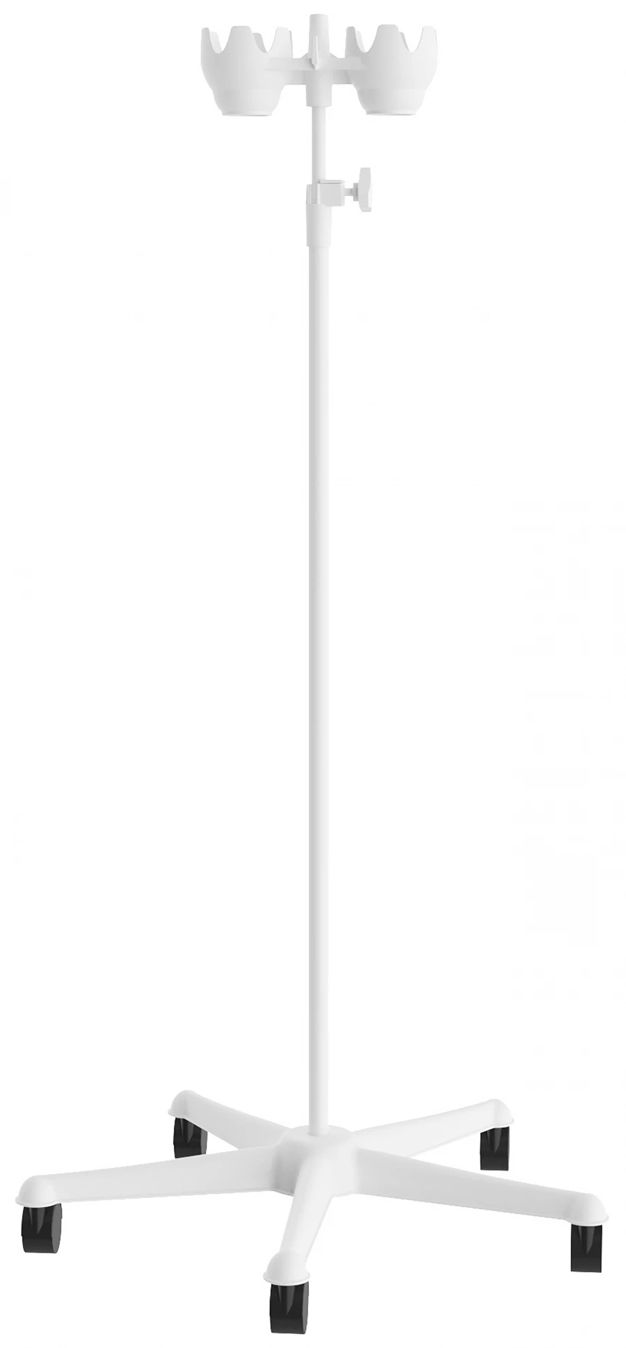 ??-01-"???"(???-312?) Medical tripod for infusion five-post, with plastic base and holder, on plastic wheels