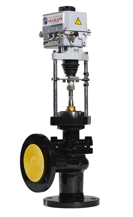 Shut-off and regulating angle single-seated valve, type KZR angle single-seated; DN 15-300; PN 16