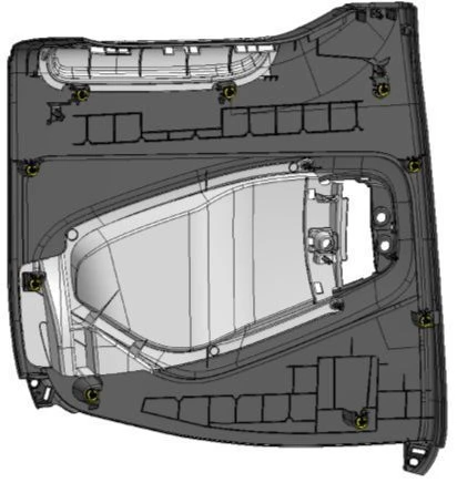 Right rear door trim assembly 96833462ZD