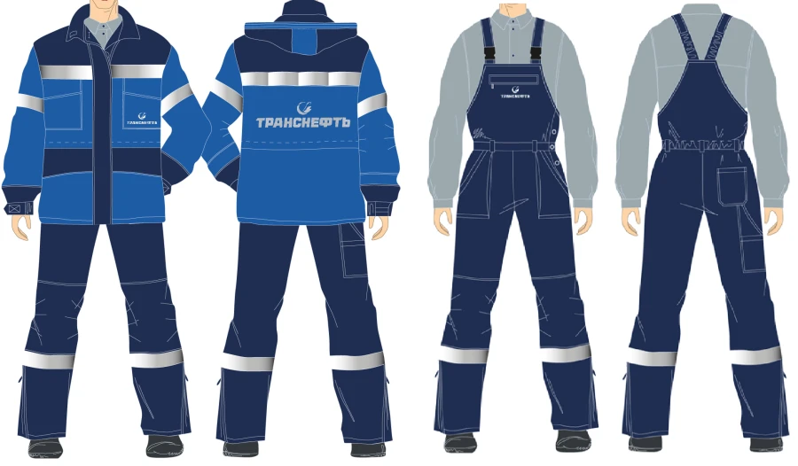 Special clothing of employees of the organisations of the Transneft system. Suits (OPZ) (jacket, dungarees) for women for protec