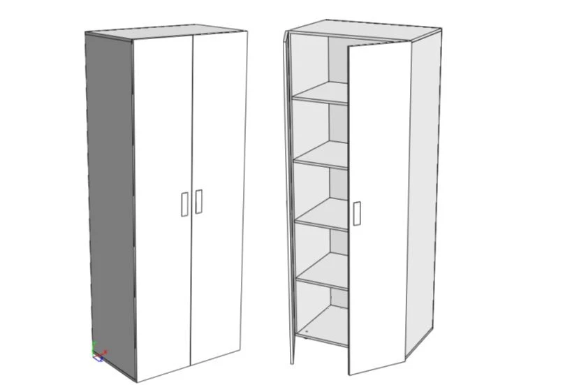 Linen cupboard with handles