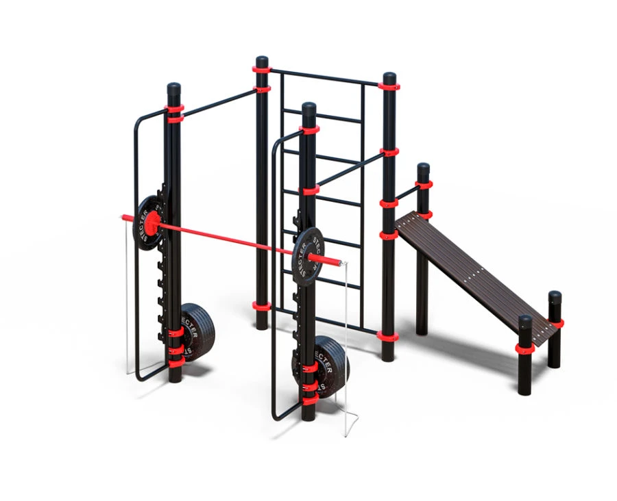 WORKOUT-FIT outdoor vorkout complex with squat barbell