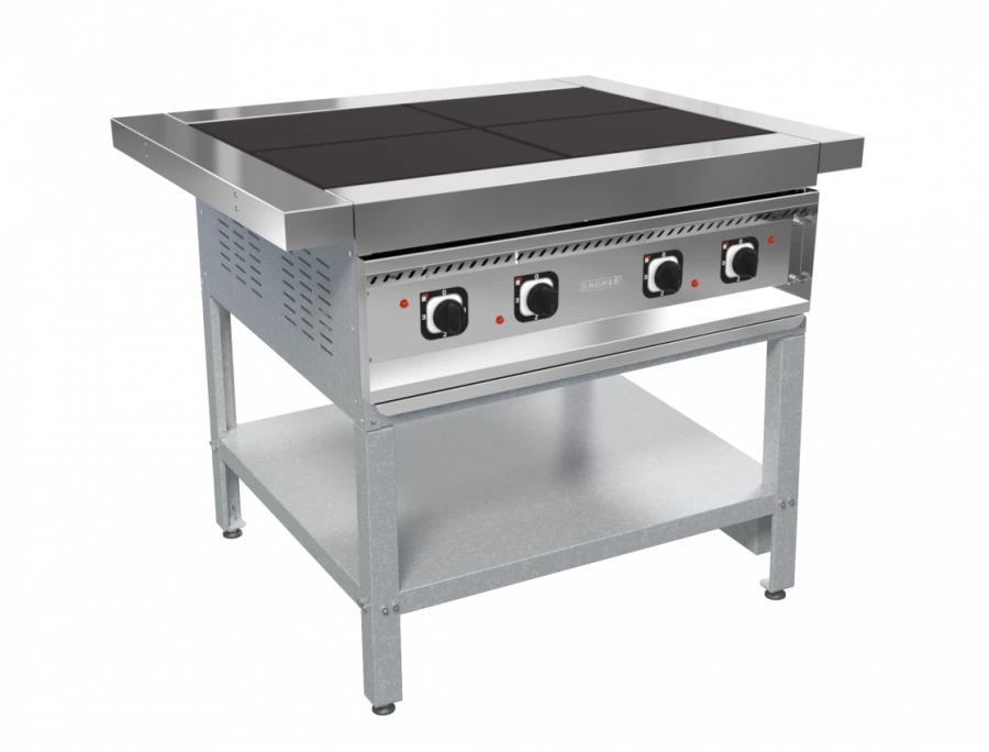 Electric cooker KEP-4P-01 (4 burners KET-0,12, stand, 1050x850x850(860) mm.).