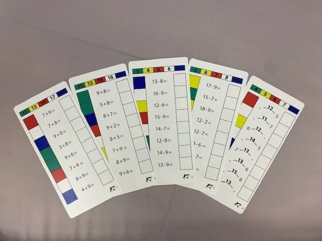 Handout cards for control cubes #4 "Addition and subtraction within 20 with passing through 10".