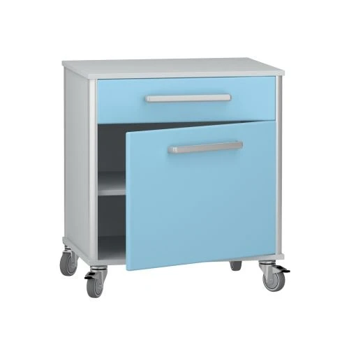 Rolling medical cabinet according to TU 32.50.30-008-69573749-2021, article number DM-3-107-06.K2.F3