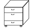 Low underbench with drawers TP-3