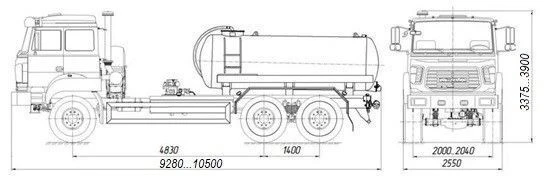 Vacuum tanker truck MV 4680L7-10 on chassis Ural 4320-4971-78, 4320-4971-80, 4320-4971-82