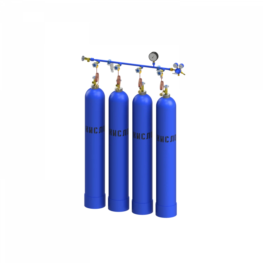 Oxygen discharge ramp for four cylinders RRK-4
