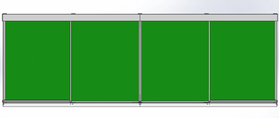 Rail system of sliding classroom magnetic chalkboards "Standard"