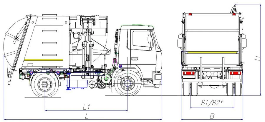 Side-loading rubbish truck model MK-3554-02