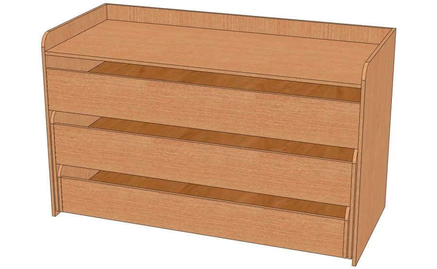 A three-tier bed with a bedside table. Model: KTT-1