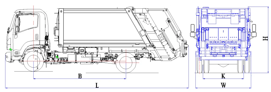 Rear-loading rubbish truck model MK-4541-13