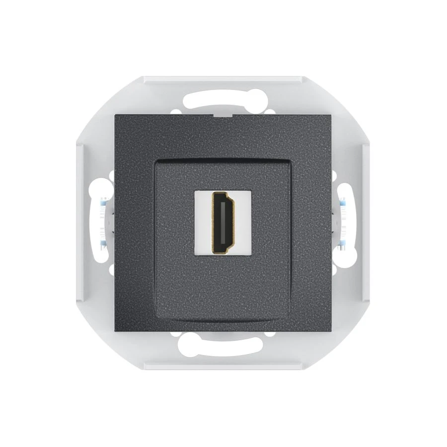 CADUCEUS ALING PRESTIGE Flush-mounted socket outlet with Keystone HDMI module type A-A, graphite, ref. 60163.2 (mechanism)