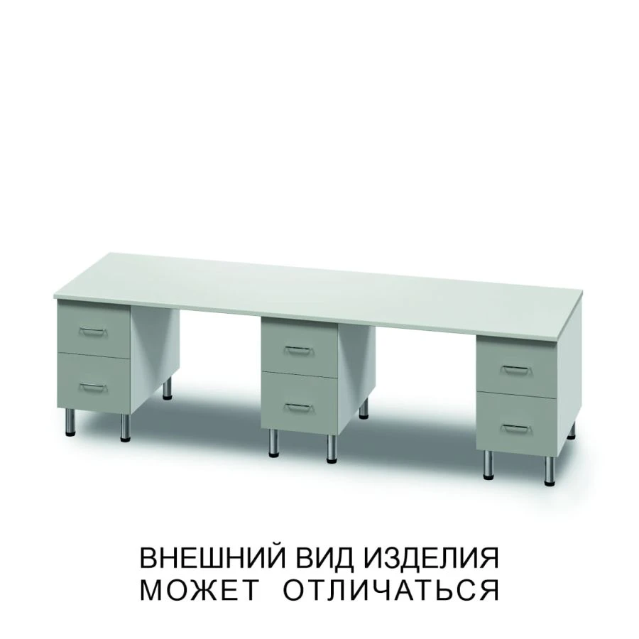 Three-drawer desk with high drawers
