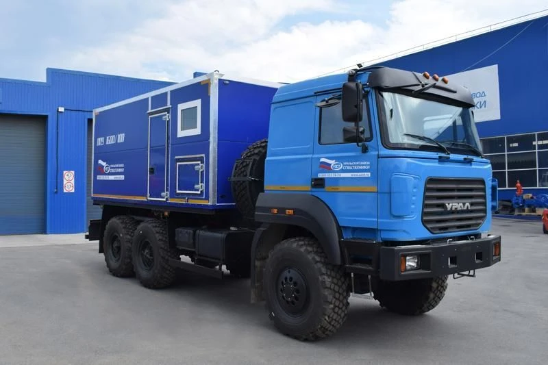 Mobile steam generating unit (SGU), UZST brand, type UZST02, modification 6890-16 on Ural 5557-80, 5557-82 chassis.
