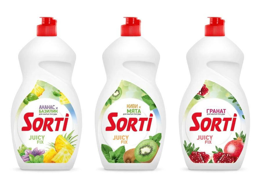 سائل غسل الصحون بنكهة الأناناس والريحان - سورت