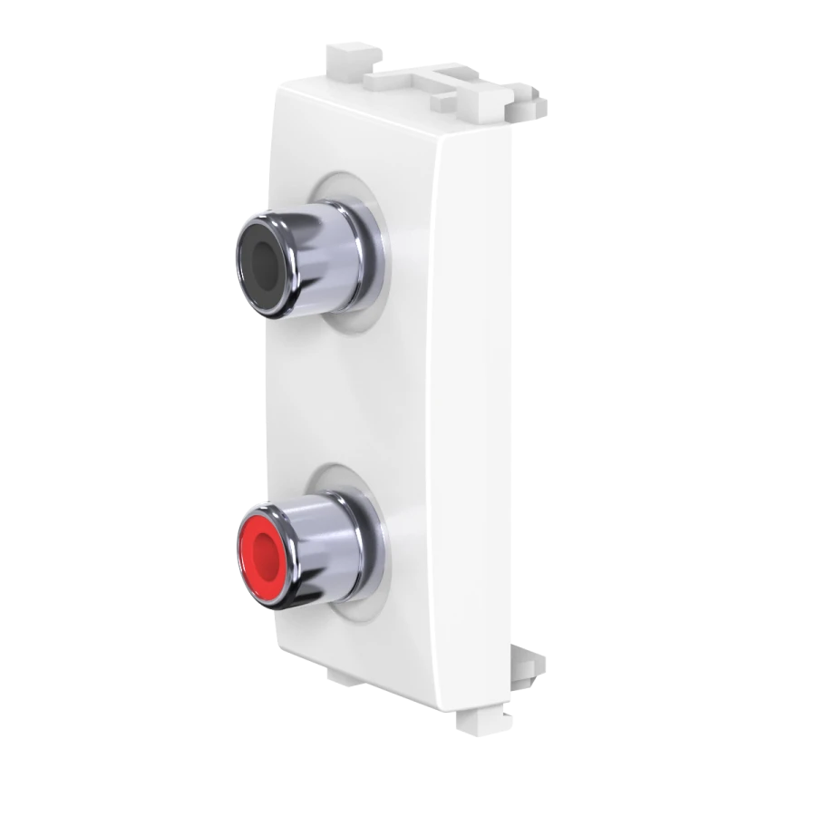 CADUCEUS ALING Experience 2xRCA, 1M flush-mounted audio socket, white, art. no. 74281.9. 74281.0