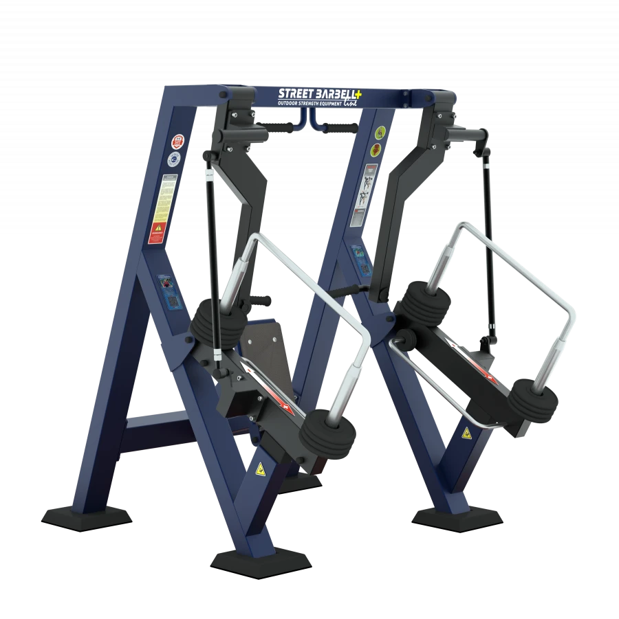 MB 7.30.3 F Outdoor weight training machine for training pectoral muscles by pressing forwards from a sitting position