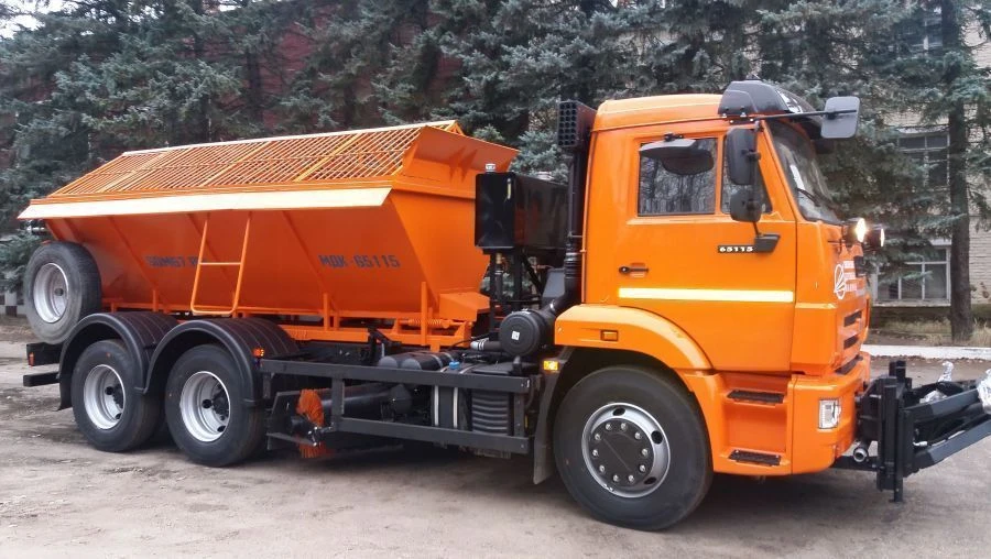 Road combined machine MDK-65115 of 59364T modification on the basis of KAMAZ 65115-50, 65115-A5, 65115-5H chassis.