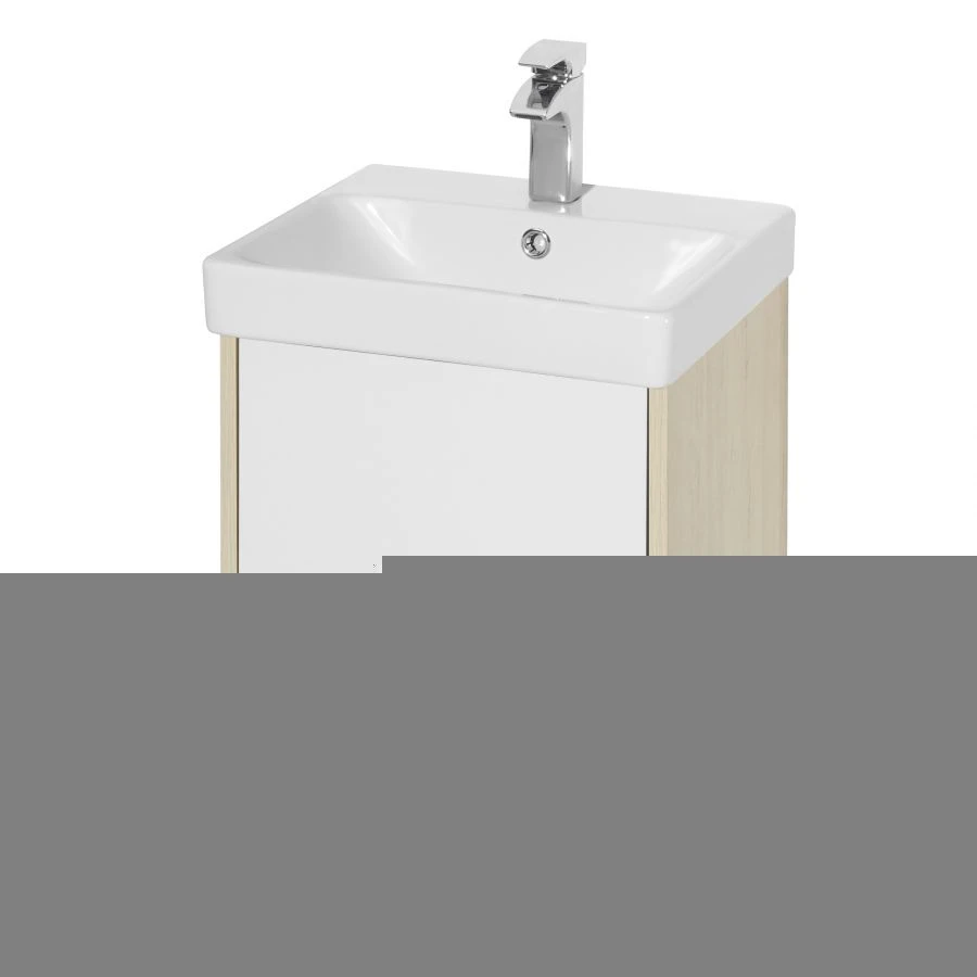 Undermount sink cabinet Aquaton Scandi 45 white, verona oak 1A251601SDB201.A251.6.01S.DB2.0