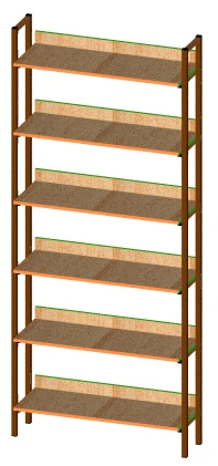 Shelving unit (m\k) one-sided with variable parameters