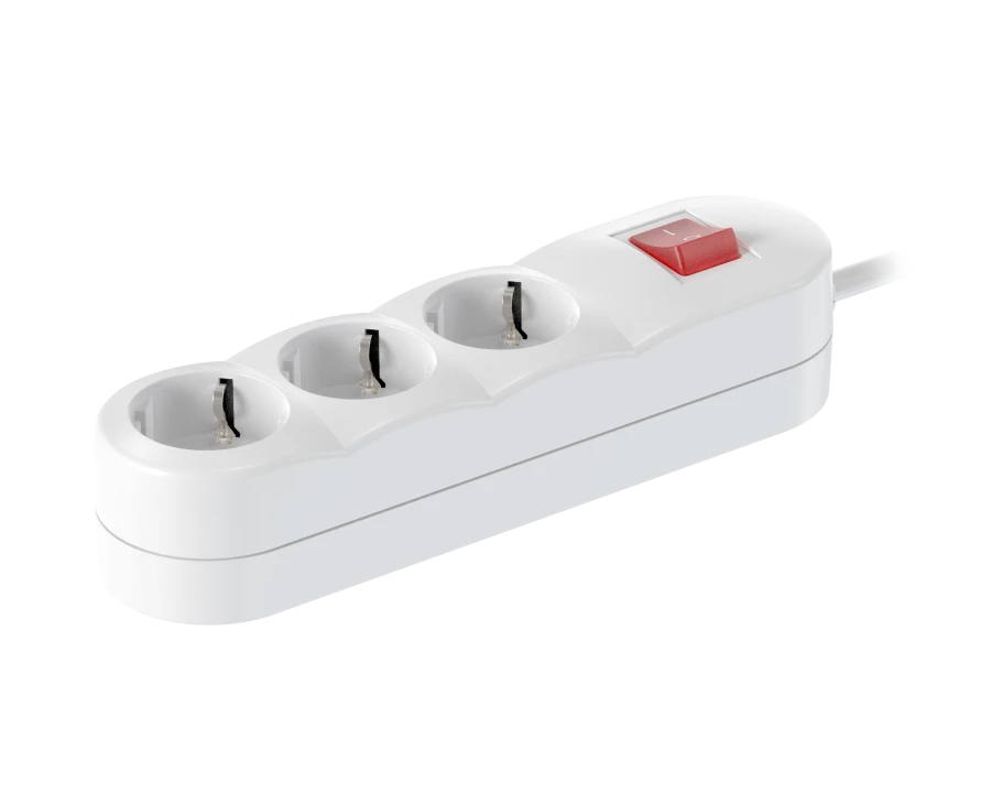 CADUCEUS ALING Connecting products 3x16A extension cord with switch 3,6kW, 250V~, 3x1,5mm2, 1,5m, white, art. 44301.0