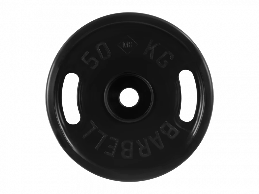 MB-PltBS-50 Rubber disc "Euro-Classic" with handles, black, 51 mm, 50 kg
