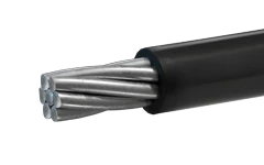 Self-supporting protected wire of CIP-3 grade for overhead power lines with conductive core made of aluminium alloy, with s
