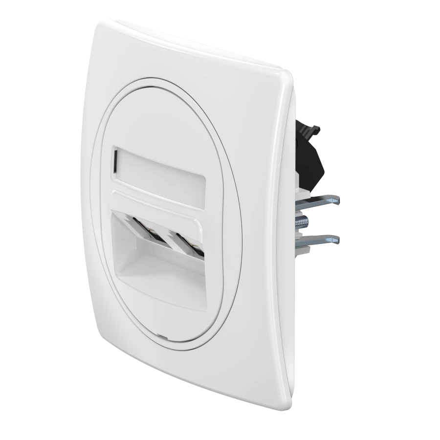 CADUCEUS ALING EON Flush-mounted socket double telephone 2xRJ12 6P6C, cat. 3, white, art. no. E6131.00