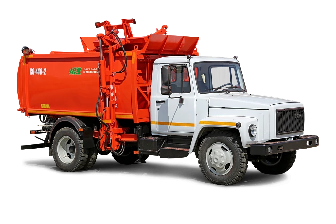Garbage truck KO-440-2, type KO-440, modification KO-440-2, basic chassis and vehicles GAZ-3309, GAZ-33098.