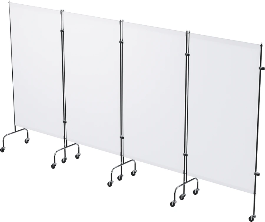 SHM - "MSC"(MSC-45302M) Medical screen of stainless steel, on wheels, four-sectional
