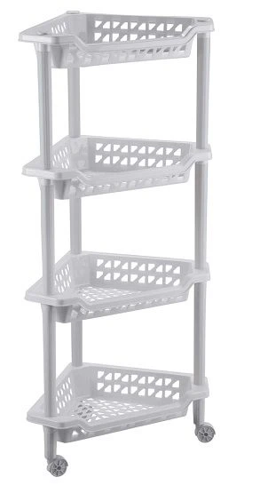 4312421; Corner shelf unit "TEREZA" 4 shelves 400X270X840 MM (Light grey)