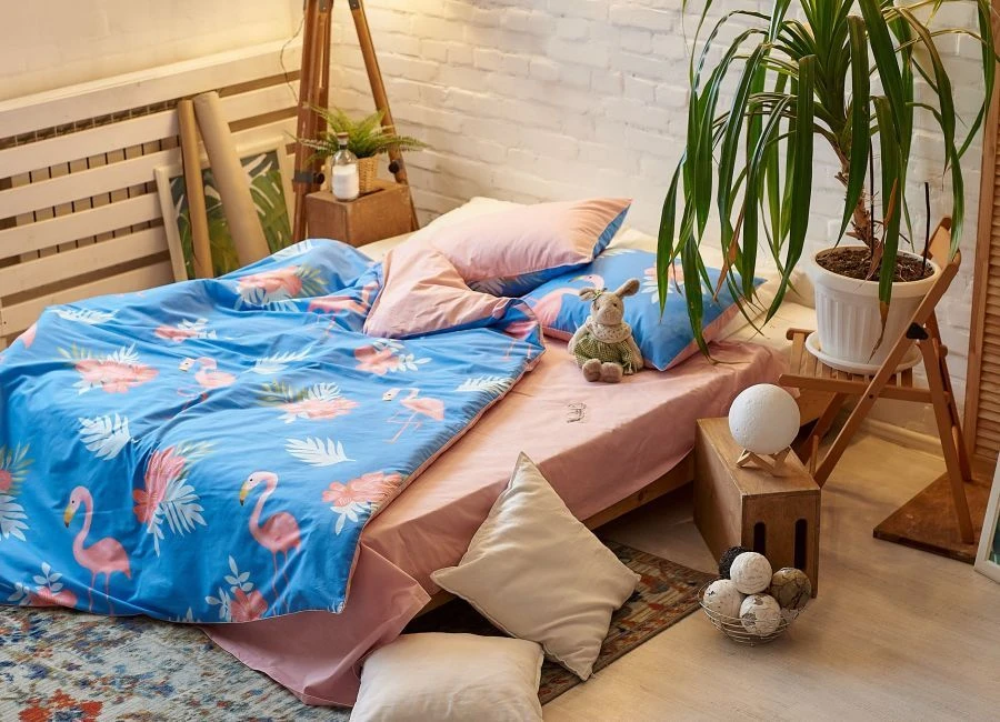 Children's bed linen set made of cotton fabrics (duvet cover, sheet, pillowcase)