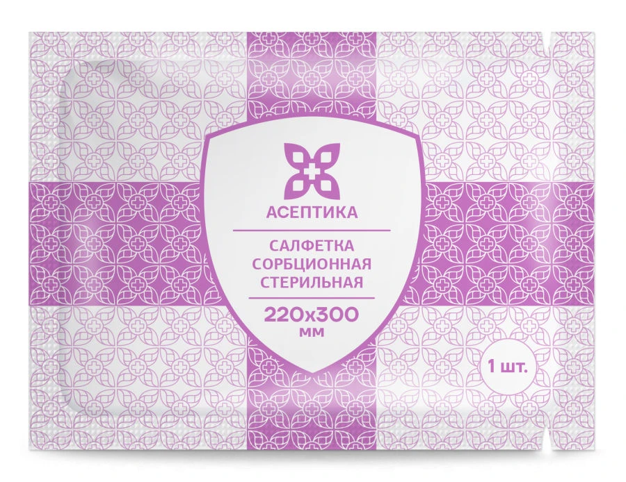 "Sterile sorption napkin" according to TU 32.50.50-007-51276525-2019, size 220x300 mm