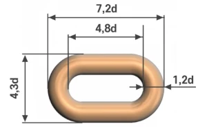 28MM carbon steel end link for 24MM gauge chain of 1 category with buttresses GOST 228-79
