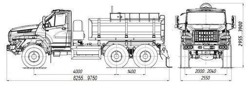 Tank truck for transportation of food liquids (technical water) ??? 4680M2-20 on chassis URAL 5557-6151-70, 5557-6151-72, 5557-6
