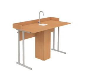 Non-adjustable double-seat pupil's table for chemistry room with sink, mixer tap and communication cabinet Art: AtN2X