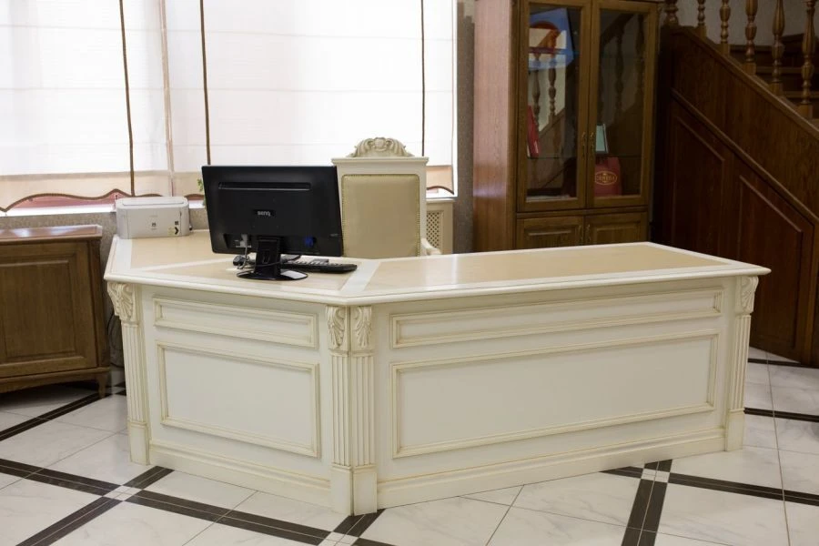 Wooden executive desk for offices, administrative premises