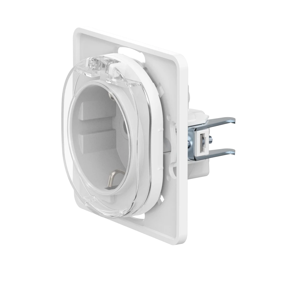 CADUCEUS ALING EON Flush-mounted earthed socket without cover with cover with plastic base 16A, 250V~, white, art.