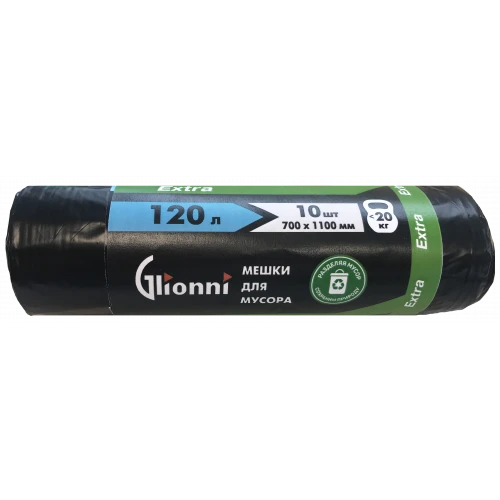 Plastic film bag, trade mark Glionni "EXTRA" 120l