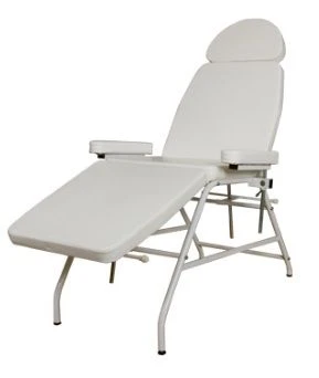 Massage armchair with the possibility of changing the configuration by tilting the backrest and adjusting the armrest, headrest,