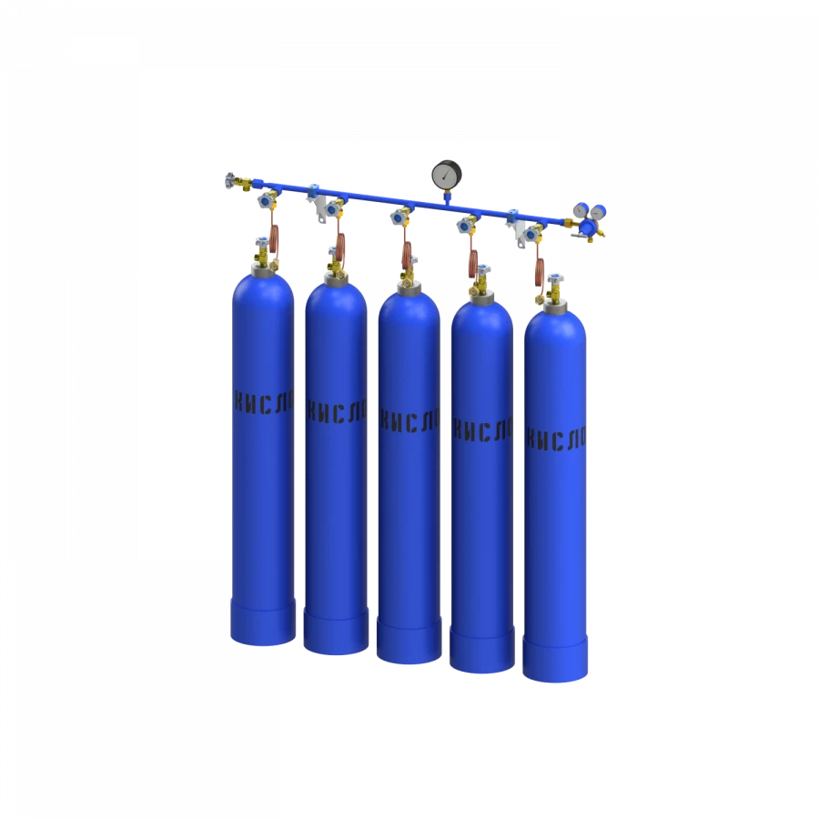 Discharge frame for oxygen for five cylinders RRK-5