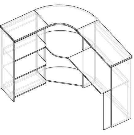 Reception desk, complete with corner segment, Art. CP01