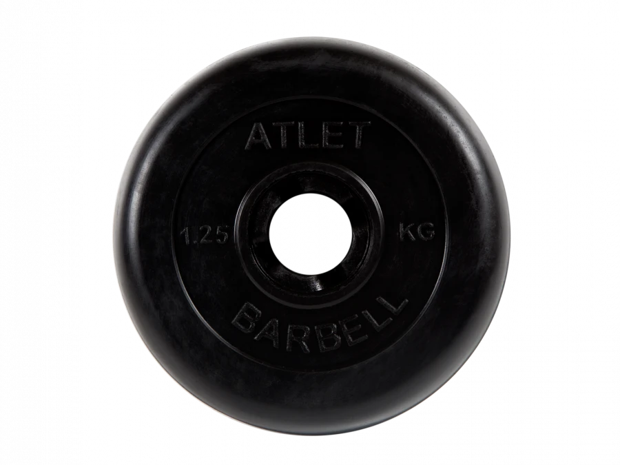 MB-AtletB31-1,25 Athlete rubber disc, black, 31 mm, 1,25 kg