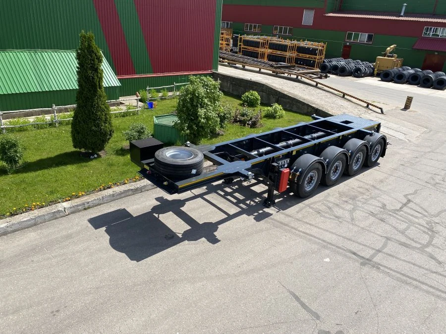 Four-axle container semitrailer model PF-41 of PF-41P modification with axle unit BPW HSFALM 9010-15 V36 61.68.361.147QS,