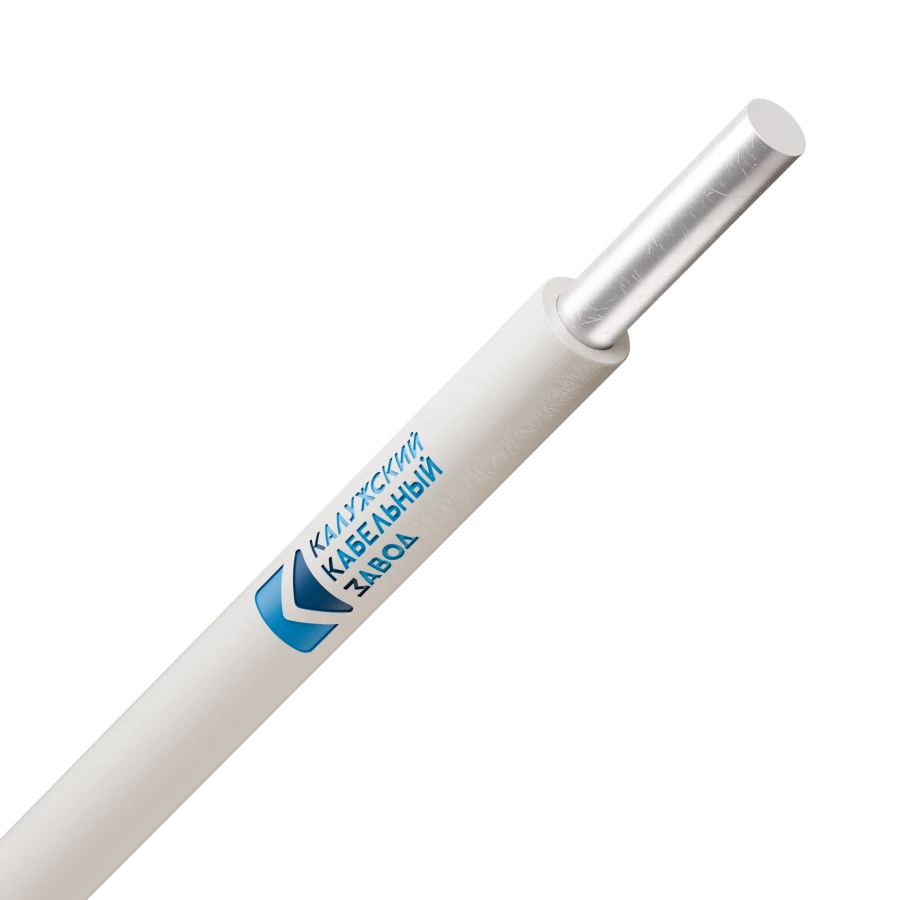 Single-core wire with aluminium core, insulated with polyvinylchloride plastic, without sheath, APUV grade