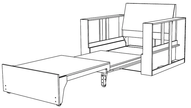 Sofa, sofa, couch for children and teenagers with wooden frame, transformable into a bed TV-BDSCD-5.23.01