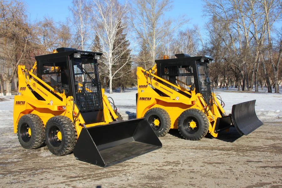 Small-size wheel loader with skid steer MKSM 800NM (and its modifications 1000NM)