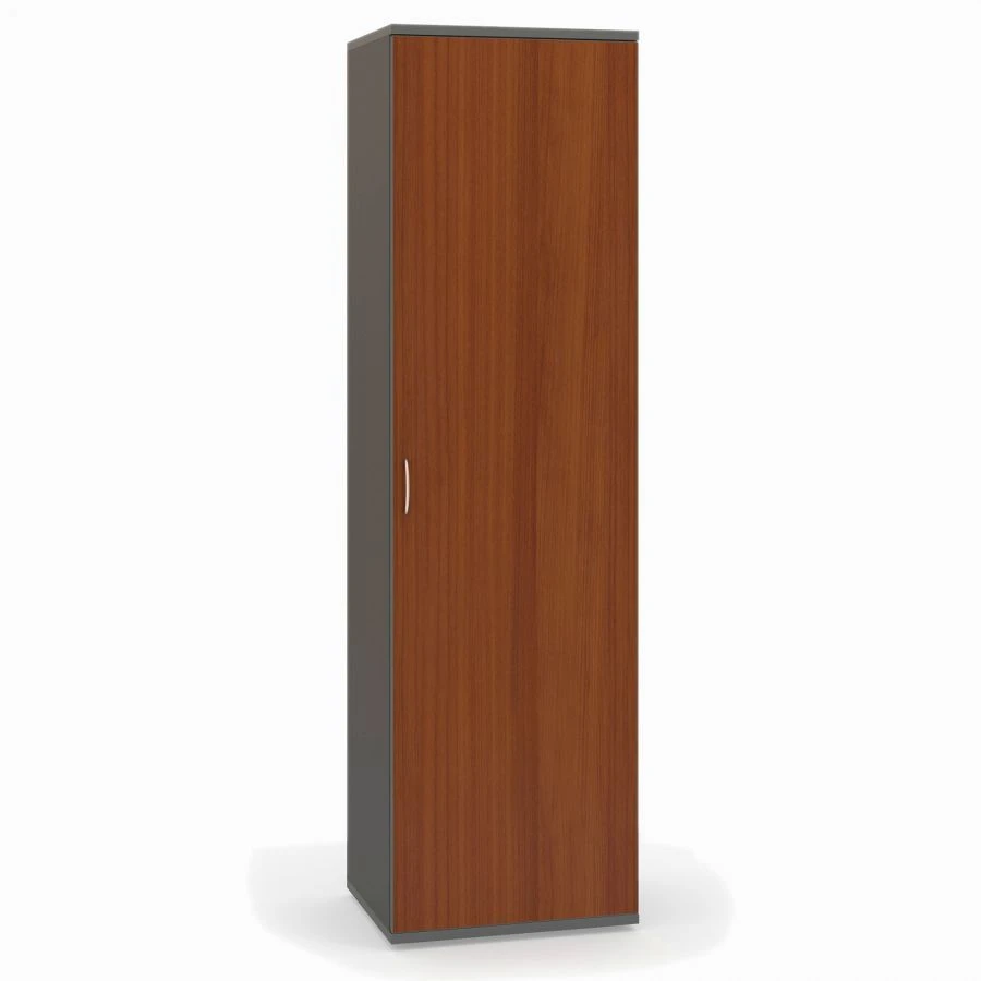S81 1-door wardrobe for clothes with internal mirror from the office furniture set "Strategy", available in 2 textures: N.Milano