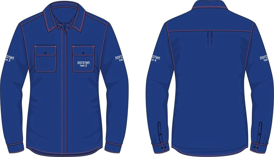 Women's jacket-shirt in the corporate style of PJSC Gazprom Neft for protection against thermal risks of electric arc; elevated